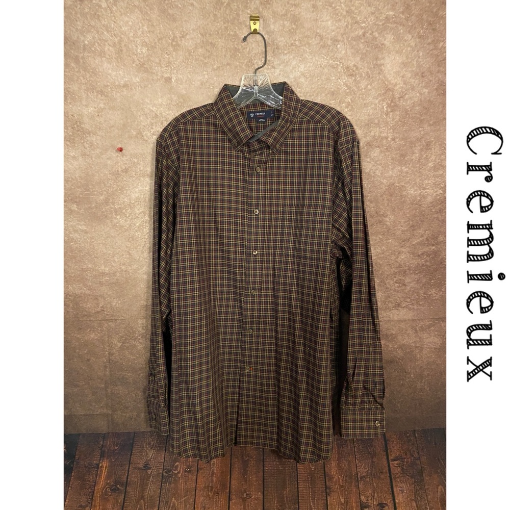 Cremieux~multicolor checked long sleeve button down shirt~men’s size L~EUC